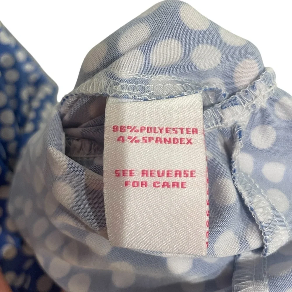 Blue Polka Dot Scoop Neck Mini Dress